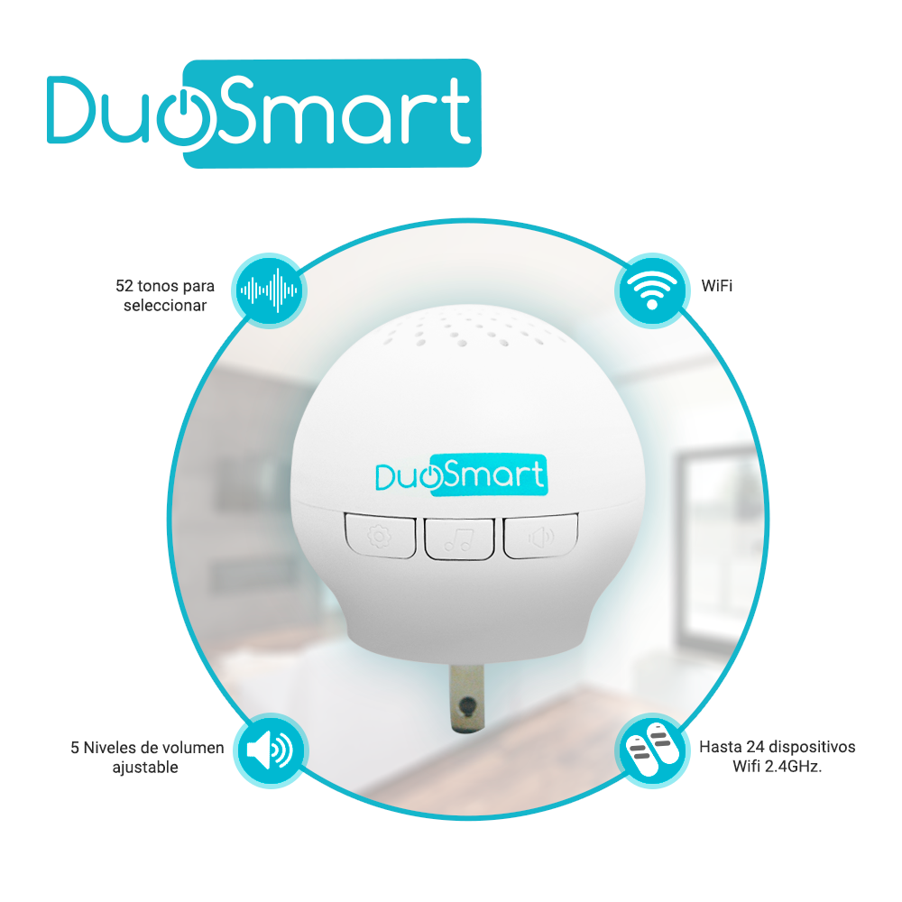 Kit Alarma Inalambrica Duosmart C20 Comunicacion Dual Wifi 2.4 Ghz Rf 433.92 Incluye 1 Panel 1 Pir 1 Magneto 1 Llavero **compatible Con Sensores Duosmart C**