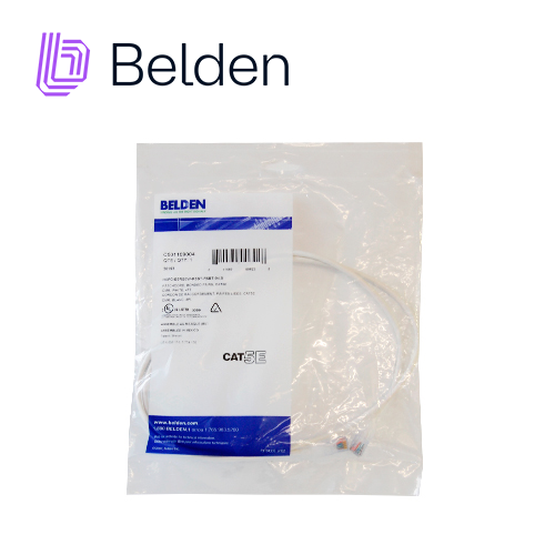 Patchcord UTP Cat5e Belden C501109004 Forro Pvc Blanco Cmr-riser 4 Pares Calibre Conductor 24 Awg 100% Cobre Uso Interior Partes Relacionadas:conectores Modulares Cat5e Patch Panel Cat5e Longitud 4 Pies 1.2 Metros