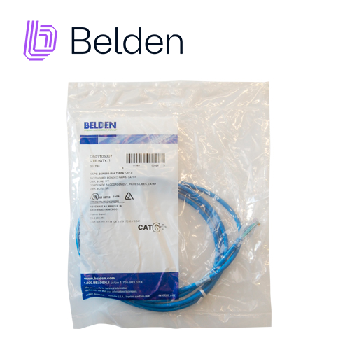 PATCH CORD UTP CAT6+ BELDEN C601106007 /  INTERIOR / AZUL / 4 PARES / 24 AWG / FORRO PVC / CMR / 7 PIES 2.1 METROS