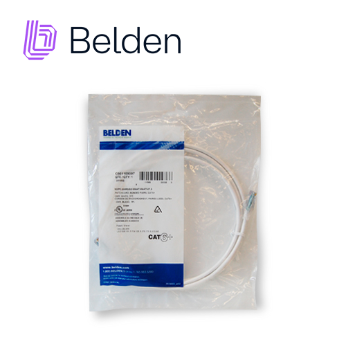 PATCH CORD UTP CAT6+ BELDEN C601109007 / INTERIOR / BLANCO / 4 PARES / 24 AWG / FORRO PVC / CMR / 7 PIES 2.1 METROS