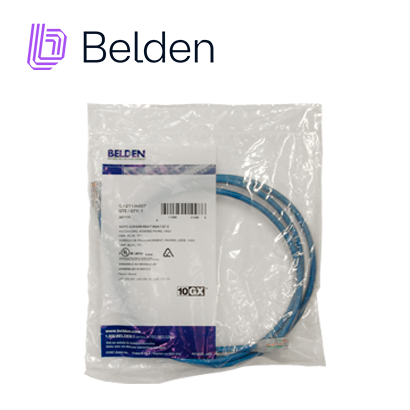 PATCH CORD UTP CAT6A BELDEN CA21106007 / INTERIOR / AZUL / 4 PARES / 24 AWG / FORRO PVC / CMR / 7 PIES 2.1 METROS