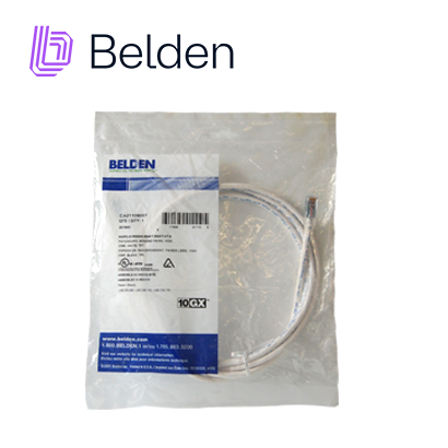 PATCH CORD UTP CAT6A BELDEN CA21109007 / INTERIOR / BLANCO / 4 PARES / 24 AWG / FORRO PVC / CMR / 7 PIES 2.1 METROS