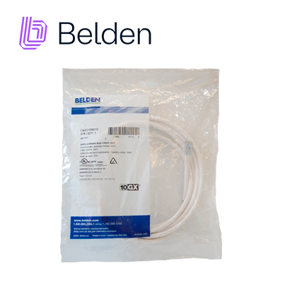 Patch Cord UTP Cat6a Belden Ca21109010 / Interior / Blanco / 4 Pares / 24 Awg / Forro Pvc / Cmr / 10 Pies 3 Metros