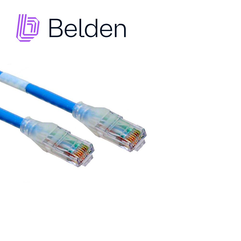 Patch Cord Diametro Reducido UTP Cat6a Belden Cad1106007 / Interior / Azul / 4 Pares / 28 Awg / Forro Pvc / Cmr / 7 Pies 2.1 Metros