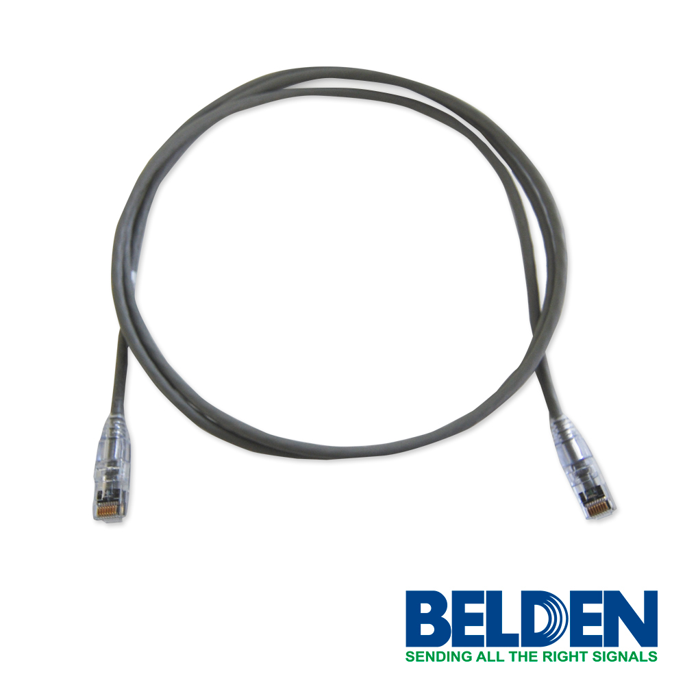 PATCH CORD DIAMETRO REDUCIDO UTP CAT6A BELDEN CAD1108005 / INTERIOR / GRIS / 4 PARES / 28 AWG / FORRO PVC / CMR / 5 PIES 1.5 METROS - Código: CAD1108005 | Compra en Guadalajara