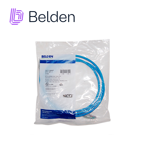 Patch Cord Traceable UTP Cat6a Belden Cat1106007 / Interior / Azul / 4 Pares / 24 Awg / Forro Pvc / Cmr / 7 Pies 2.1 Metros