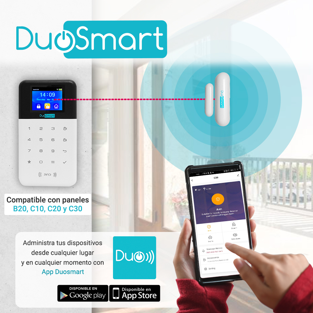Sensor Magnetico Rf Serie C Duosmart Cds1 **compatible Con Paneles B20 C10 C20 Y C30**