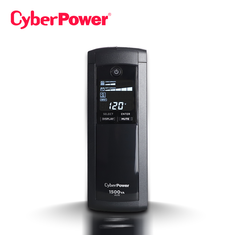 No Break UPS Torre Cyberpower Cp1500avrlcd 1500VA/900W / LCD / 6 Contactos Con Respaldo Y Supresion De Picos / 6 Contactos Con Supresion De Picos.