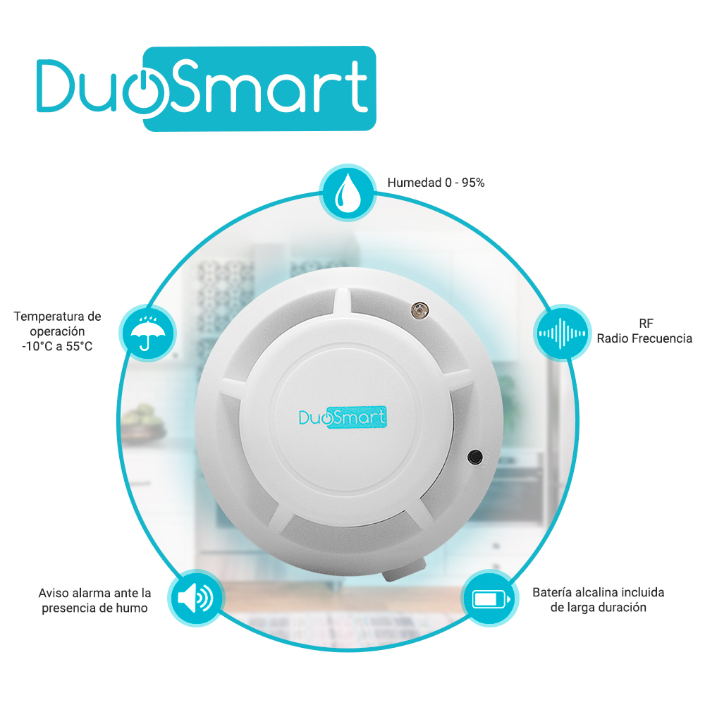 DETECTOR DE HUMO RF SERIE C 433.92 DUOSMART CSMD1 **COMPATIBLE CON PANELES B20 C10 C20 Y C30** 