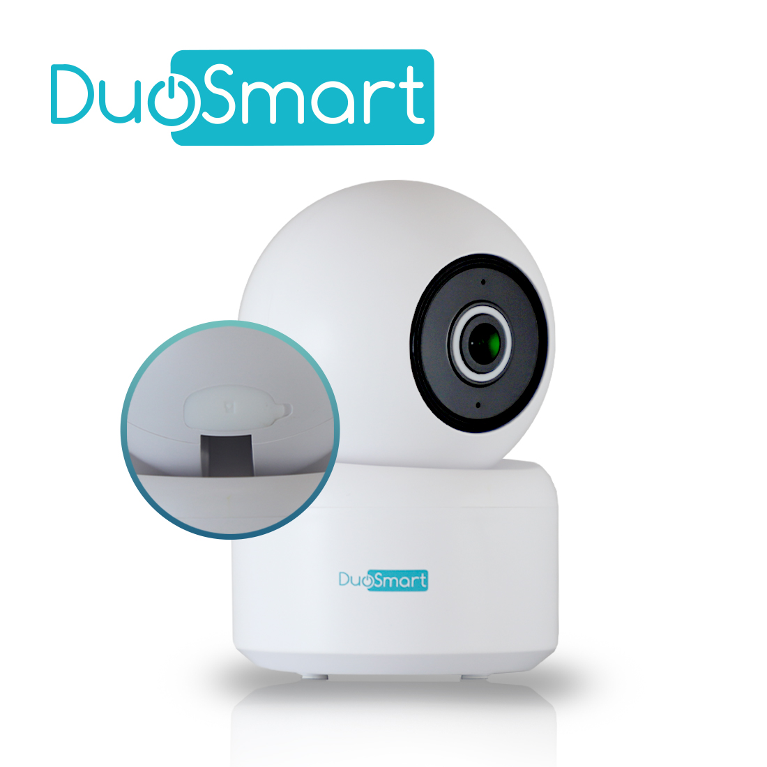 CAMARA INTELIGENTE CON MOVIMIENTO PT WIFI 2.4 GHZ DUOSMART E21 PARA INTERIOR FULL HD 3MP COMPATIBLE CON APP DUOSMART SOPORTA MICROSD DE HASTA 128 GB (NO INCLUIDA) CON AUDIO BIDIRECCIONAL
