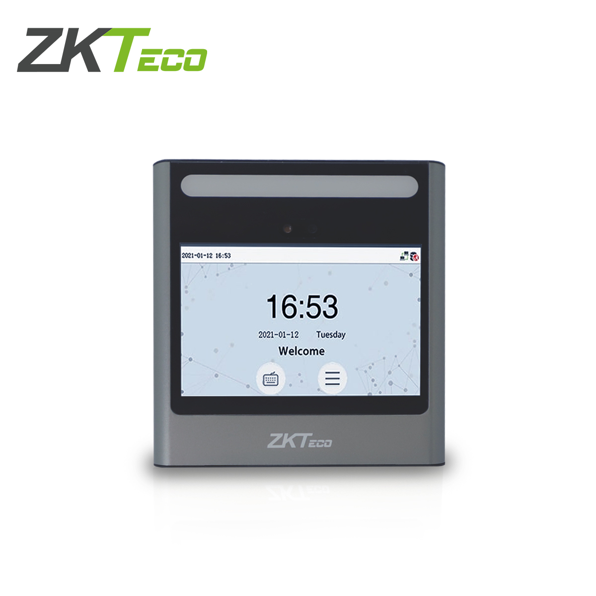 Terminal De Acceso Y Asistencia Con Reconocimiento Facial Y Contraseña Eface10 Zkteco Pantalla De 4.3 Pulgadas 500 Rostros/ 150,000 Eventos Salida De Relevador Acepta Boton Tcp/ip Adms Compatible Con Biotime Pro Y Bioaccess Ivs Modulo De Asistencia