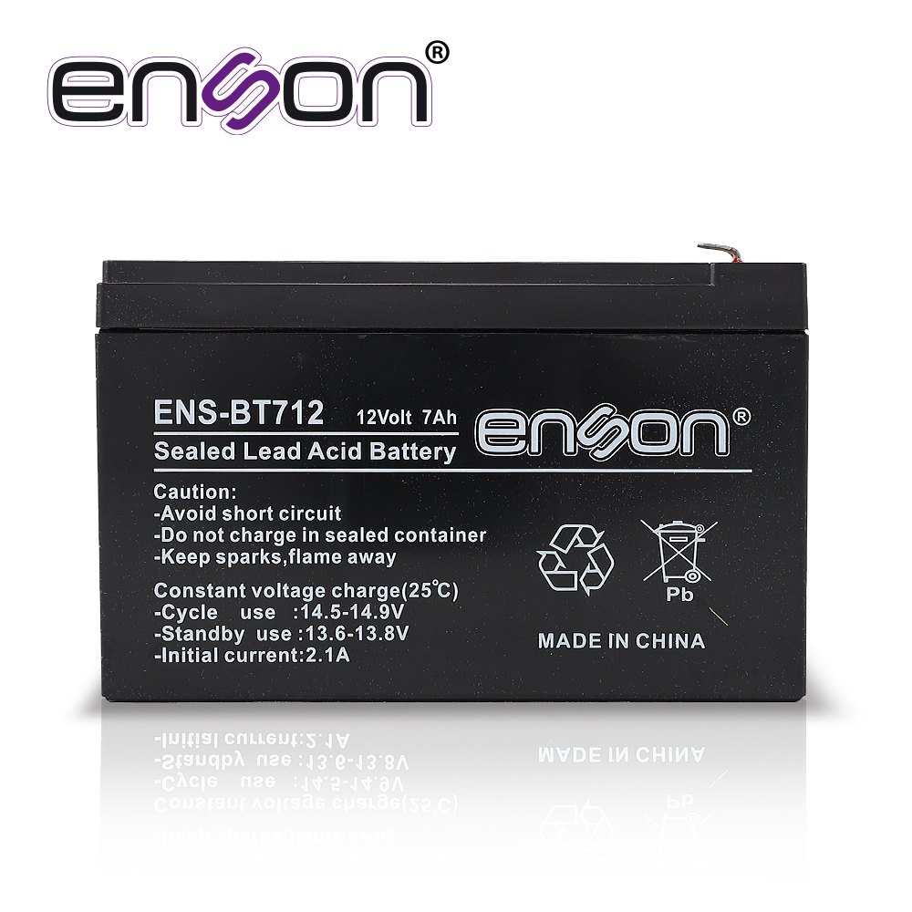 Bateria De Respaldo Enson Ens-bt712 12VDC 7A Base Plomo-acido Para Fuentes De Poder Y Sistemas De Respaldo