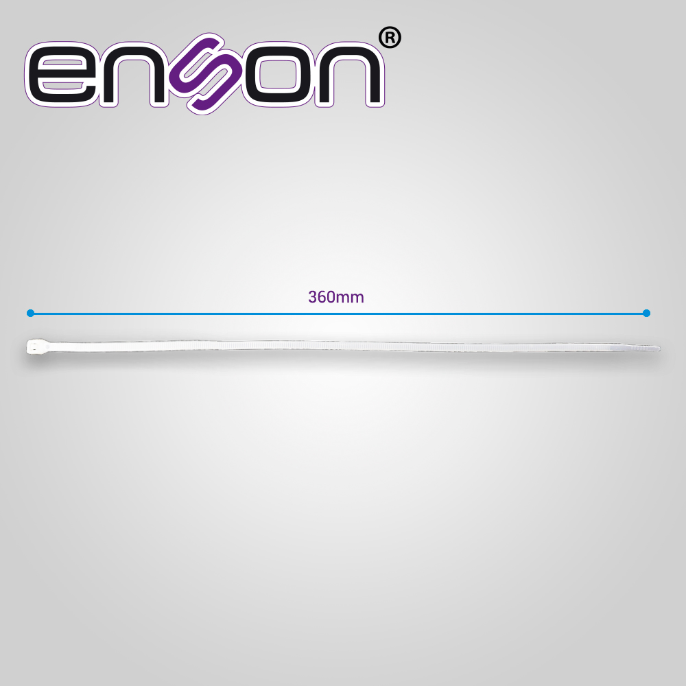 Cincho De Nylon Enson Ens-ch360w Color Natural De 4.8 X 360MM De Longitud Fuerza De Tension De Hasta 22 Kgs
