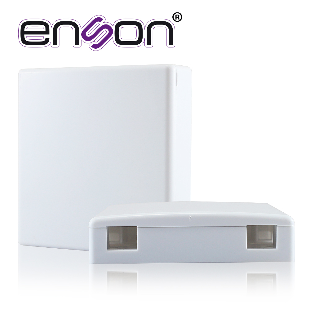 CAJA TERMINAL DE FIBRA OPTICA ROSETA ENSON ENS-FOTB PARA DOS ACOPLADORES SC / LC USO INTERIOR 