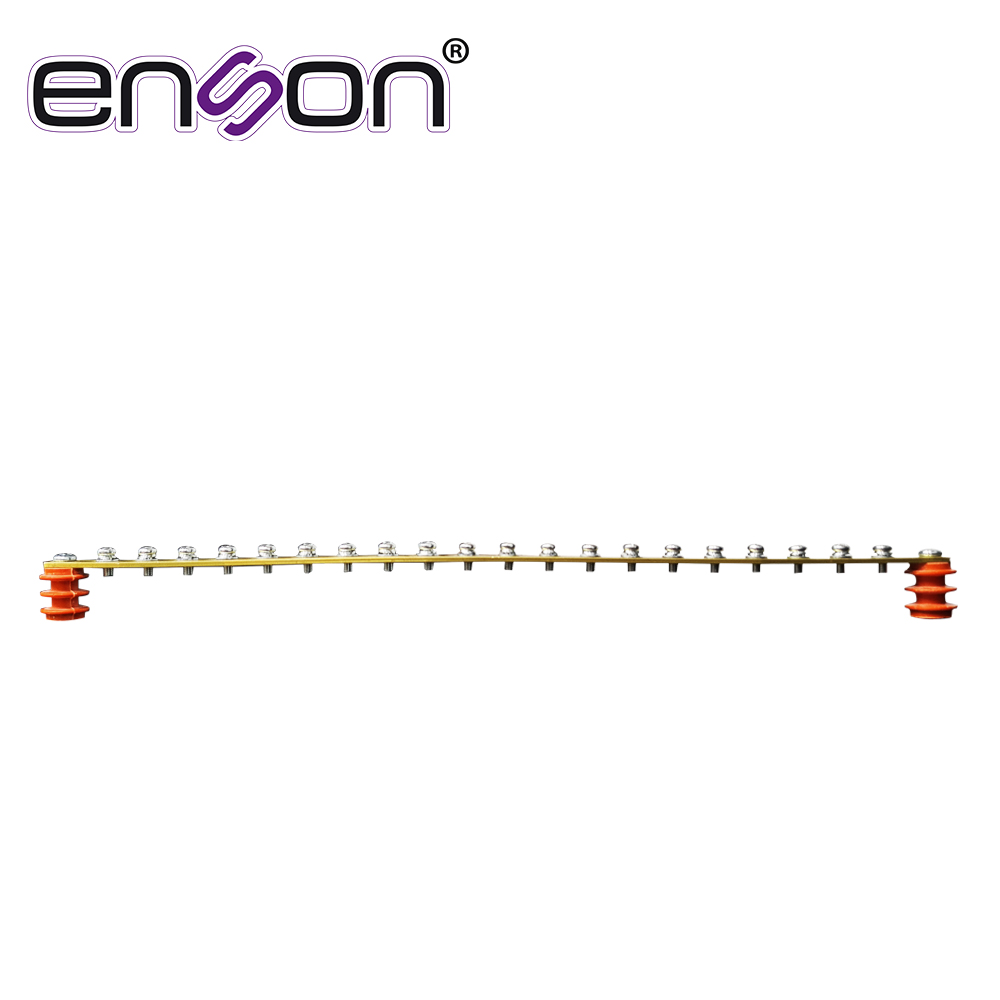 Barra De Tierra Fisica Enson Ens-grnd1 Con Aisladores Plasticos Para Racks Y Gabinetes, Ideal Para La Proteccion Contra Descargas De Equipos De Redes, Video Vigilancia, Telefonia Y Computo En Site