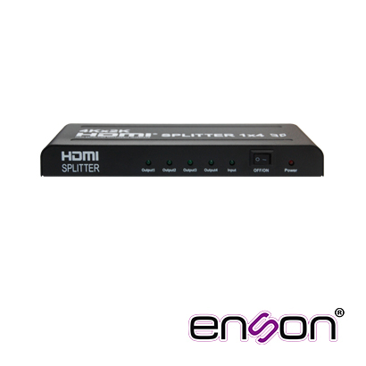 Distribuidor HDMI Enson Ens-hdmi14 Con Una Entrada Y Cuatro Salidas HDMI Para Distribuir El Video De Un Dispositivo (laptop, Grabador De Video, Consolas De Videojuego, Etc) A Cuatro Pantallas Distintas Al Mismo Tiempo, Incluye Fuente De Alimentacion De 5V