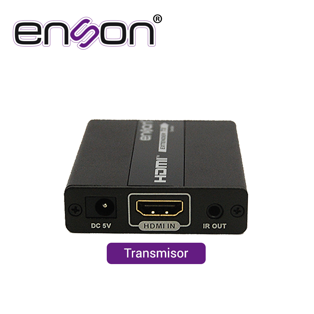EXTENSOR HDMI ENSON ENS-HDMIE130 HASTA 120MTS DE TRANSMISION FULL HD 1080P@60HZ POR CABLE UTP CAT5E/CAT6 TRANSMITE SEÑAL IR PARA CONTROL REMOTO