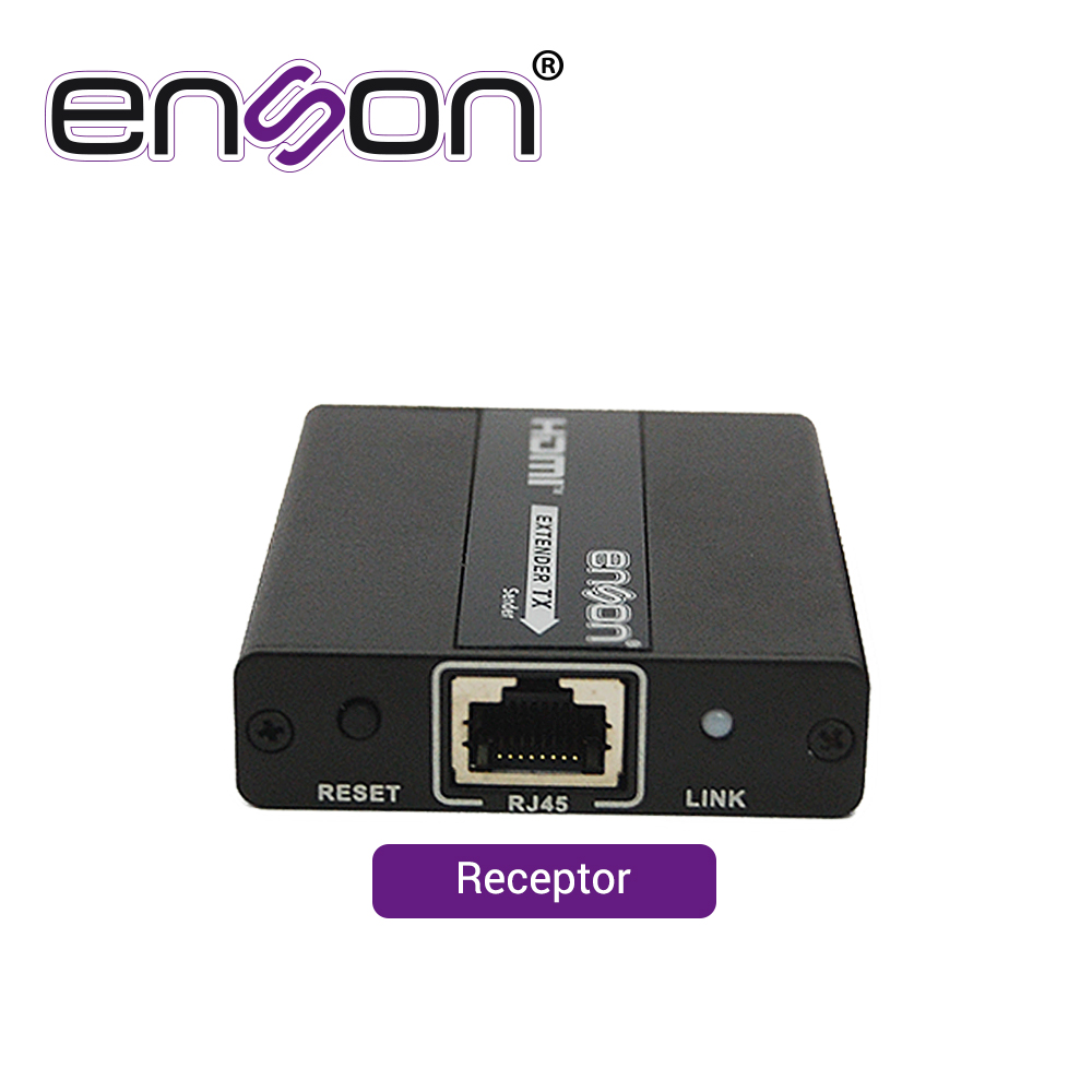 EXTENSOR HDMI ENSON ENS-HDMIE130 HASTA 120MTS DE TRANSMISION FULL HD 1080P@60HZ POR CABLE UTP CAT5E/CAT6 TRANSMITE SEÑAL IR PARA CONTROL REMOTO