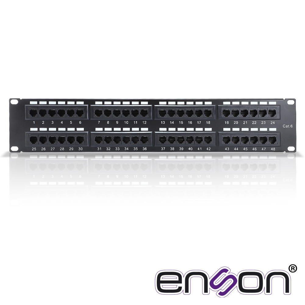 PATCH PANEL ENSON ENS-PA48P7 2UR PRECARGADO CAT6 48 PUERTOS MONTAJE EN RACK ESTANDAR 19