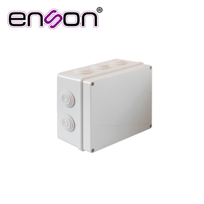 CAJA DE PLASTICO ENSON ENS-PCB1419 140X190X70 MM CON SELLO DE GOMA GRADO DE PROTECCION IP55 MULTIPLES CONEXIONES A TUBERIA DE 1 PULGADA