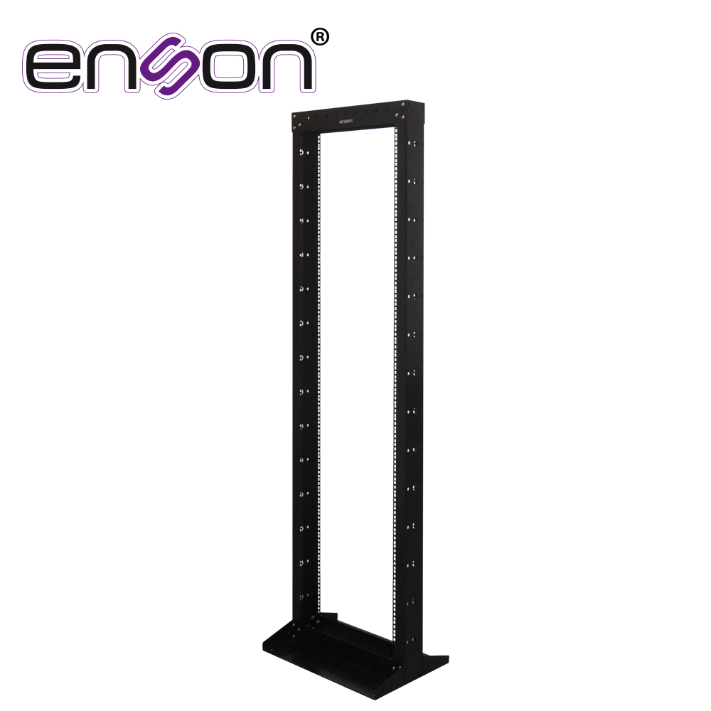 RACK VERTICAL ENSON ENS-RACK244 DE 42UR DOS POSTES EMPOTRABLE IDEAL PARA MONTAJE DE EQUIPOSD E RED Y CABLEADO ESTRUCTURADO, COMPATIBLE CON TODOS LOS ACCESORIOS DE RACKS Y GABINETES ENSON