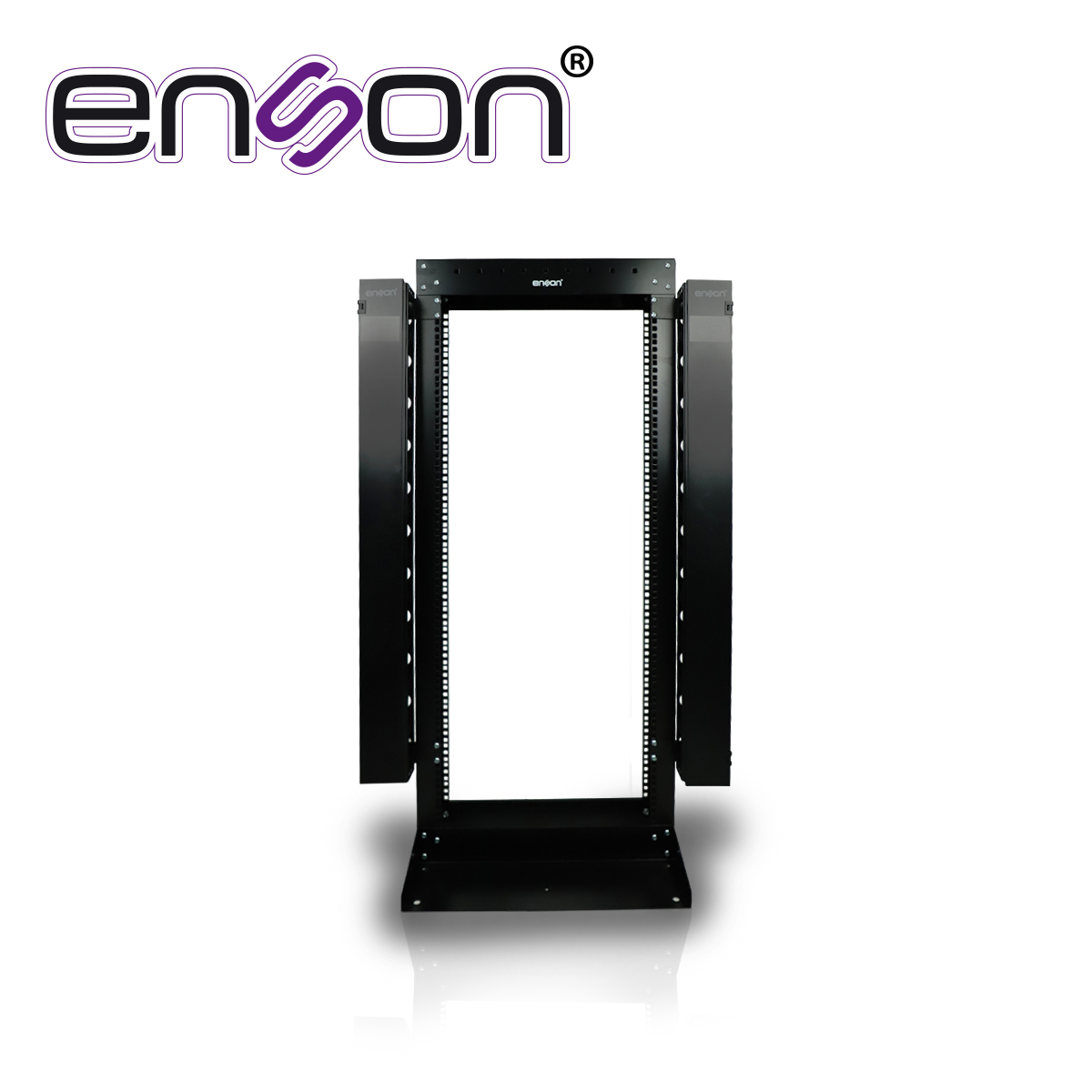 Rack Vertical Enson Ens-rack25uo De 25UR Dos Postes Organizador Vertical Incuido Empotrable Ideal Para Montaje De Equipos De Red Y Cableado Estructurado, Compatible Con Todos Los Accesorios De Racks Y Gabinetes Enson 