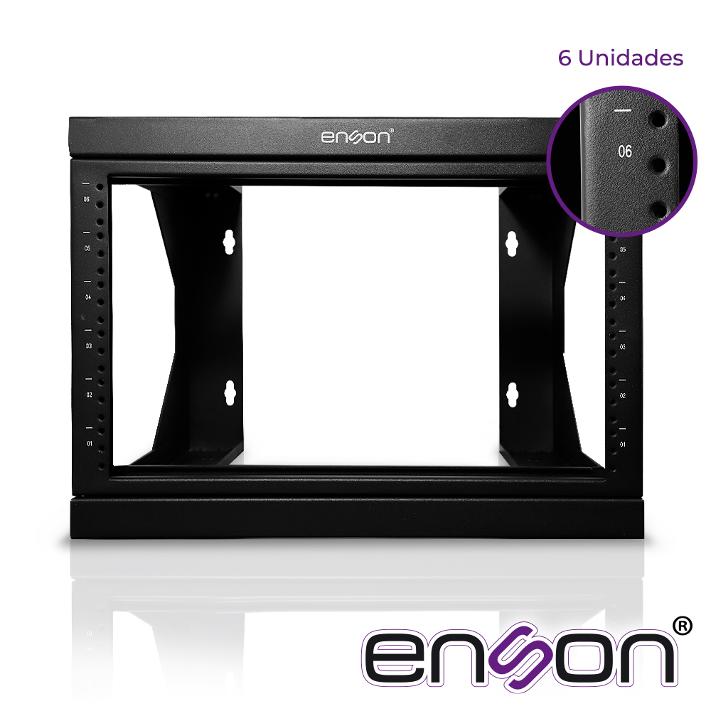 Rack Pared Enson Ens-rkgo6u 6UR Preparado Para Anclaje En Pared Ur Marcadas Marco De Rack Abatible Postes Para Tornillo 12-24 5/8 Capacidad De Carga 35 Kg Ideal Para Soluciones Donde El Espacio Es Reducido
