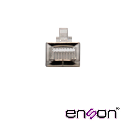 Conector Plug Srj45 Blindado Cat5e Enson Ens-srj45-cat5e Para Cable UTP Blindado Ponchado Tradicional