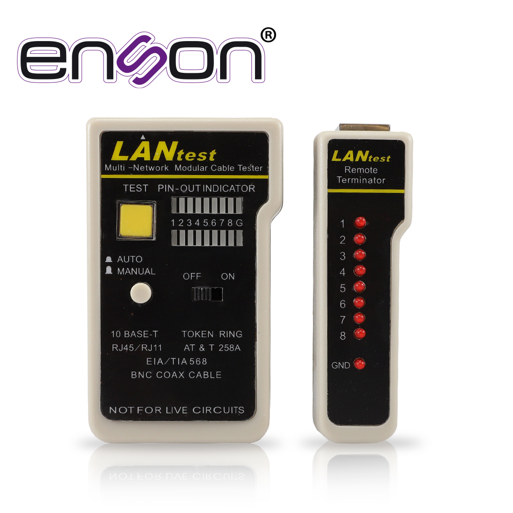Tester Para Cable De Red Enson Ens-teln2 Ideal Para Identificar Errores De Terminado Y Continuidad En Cables De Red Y Telefonico RJ45 Y Rj11, Y Tambien De Cable Bnc Rg59 Y Rg6