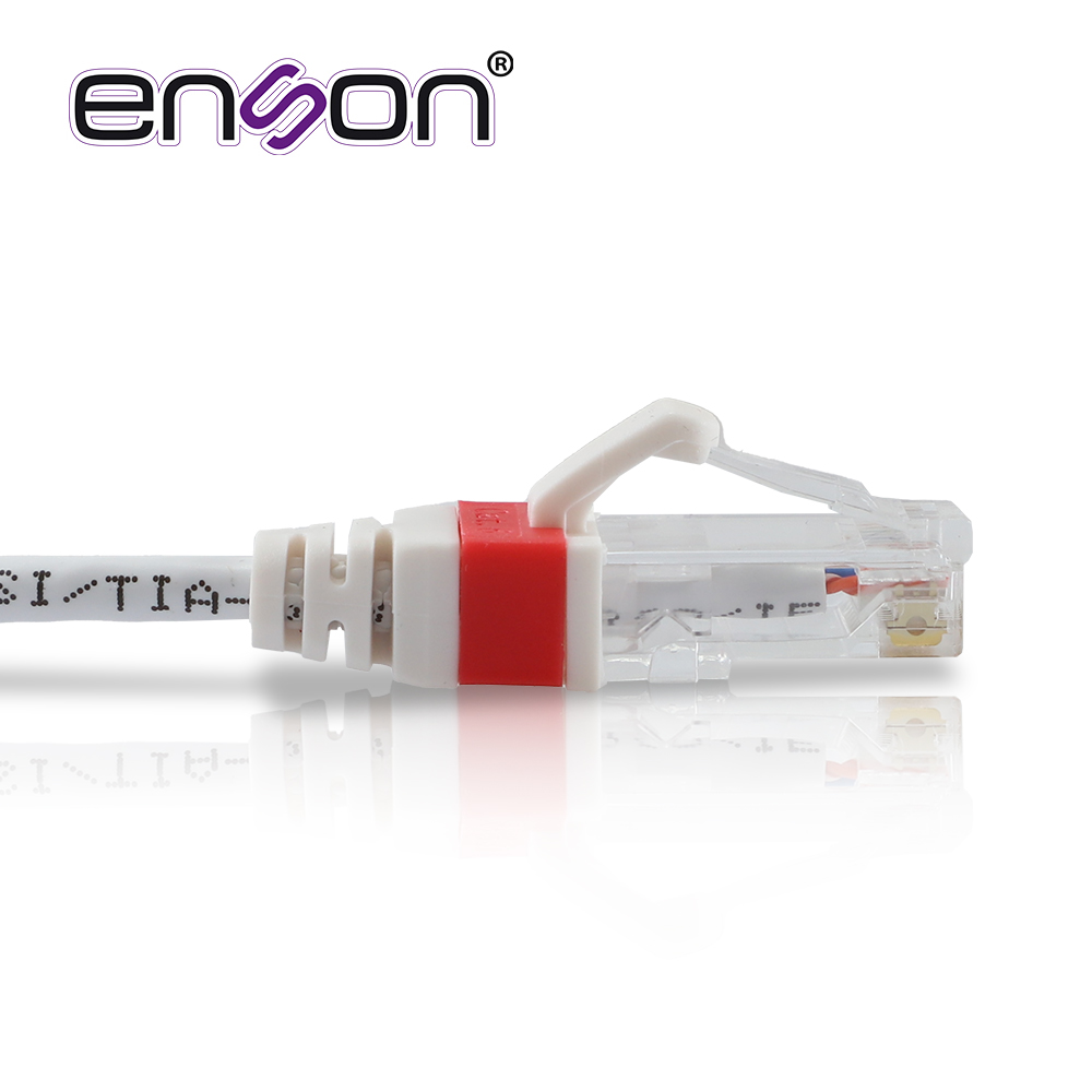 Patchcord RJ45 Enson Epro-6pc90-wh De 90CM CAT6 Color Blanco Ultradelgado Ideal Para Terminados En Patchpanel De Alta Densidad 
