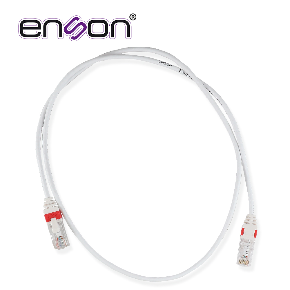Patchcord RJ45 Enson Epro-6pc90-wh De 90CM CAT6 Color Blanco Ultradelgado Ideal Para Terminados En Patchpanel De Alta Densidad 