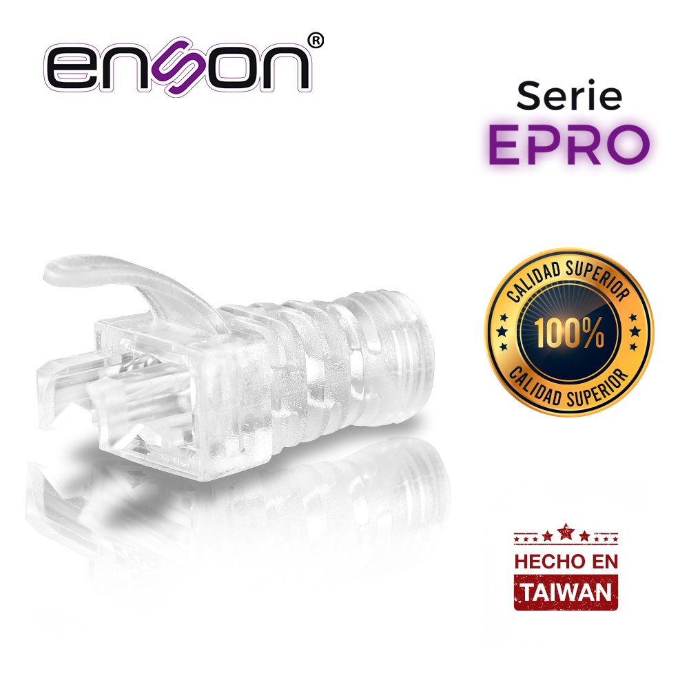 Bota Para Cable UTP Enson Epro-boot-cl Transparente Ideal Para El Terminado Y Cuidado Del Rematado, Compatible Con Cat5e/6/6a Y Con Plugs Enson Epro-plug