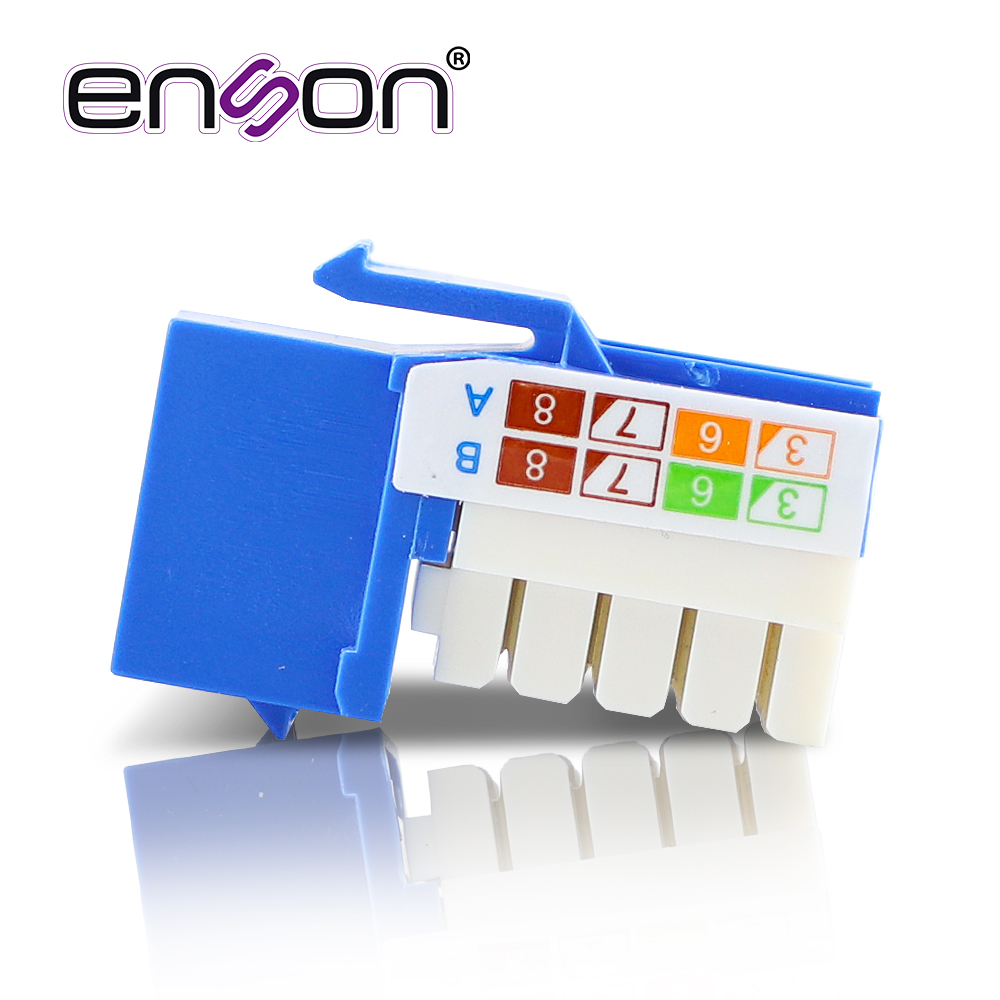 Conector Modular Jack RJ45 Enson Epro-jack5e-bl Serie Pro, Posicion Vertical Cat5e Color Azul Compatible Con Placas Enson Epro-fp Requiere Uso De Pinzas Epro-jacktool