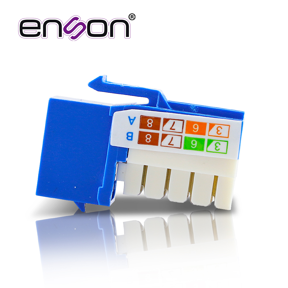 Conector Modular Jack RJ45 Enson Epro-jack6-bl Serie Pro, Posicion Vertical CAT6 Color Azul Compatible Con Placas Enson Epro-fp Requiere Uso De Pinzas Epro-jacktool