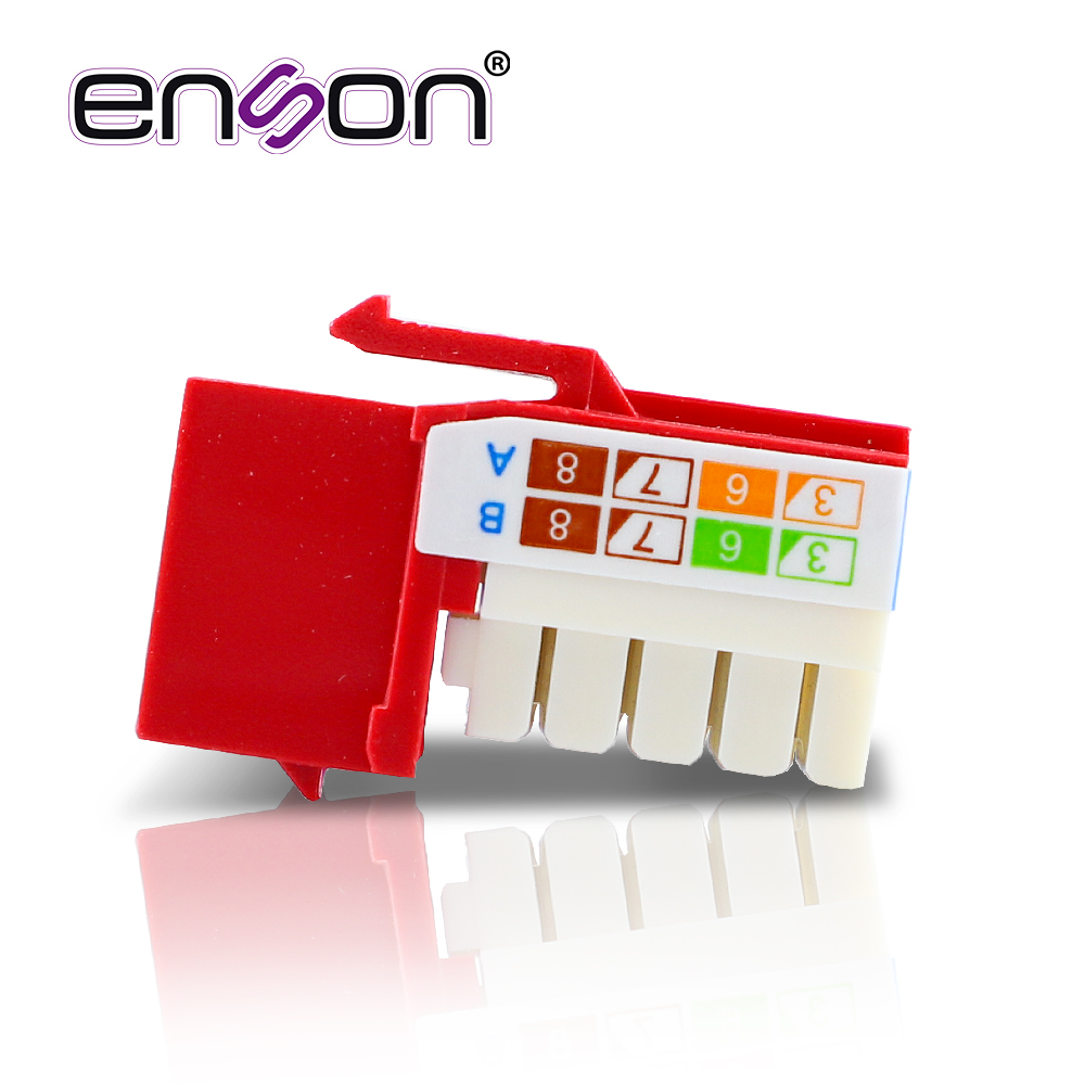 Conector Modular Jack RJ45 Enson Epro-jack6-rd Serie Pro, Posicion Vertical CAT6 Color Rojo Compatible Con Placas Enson Epro-fp Requiere Uso De Pinzas Epro-jacktool