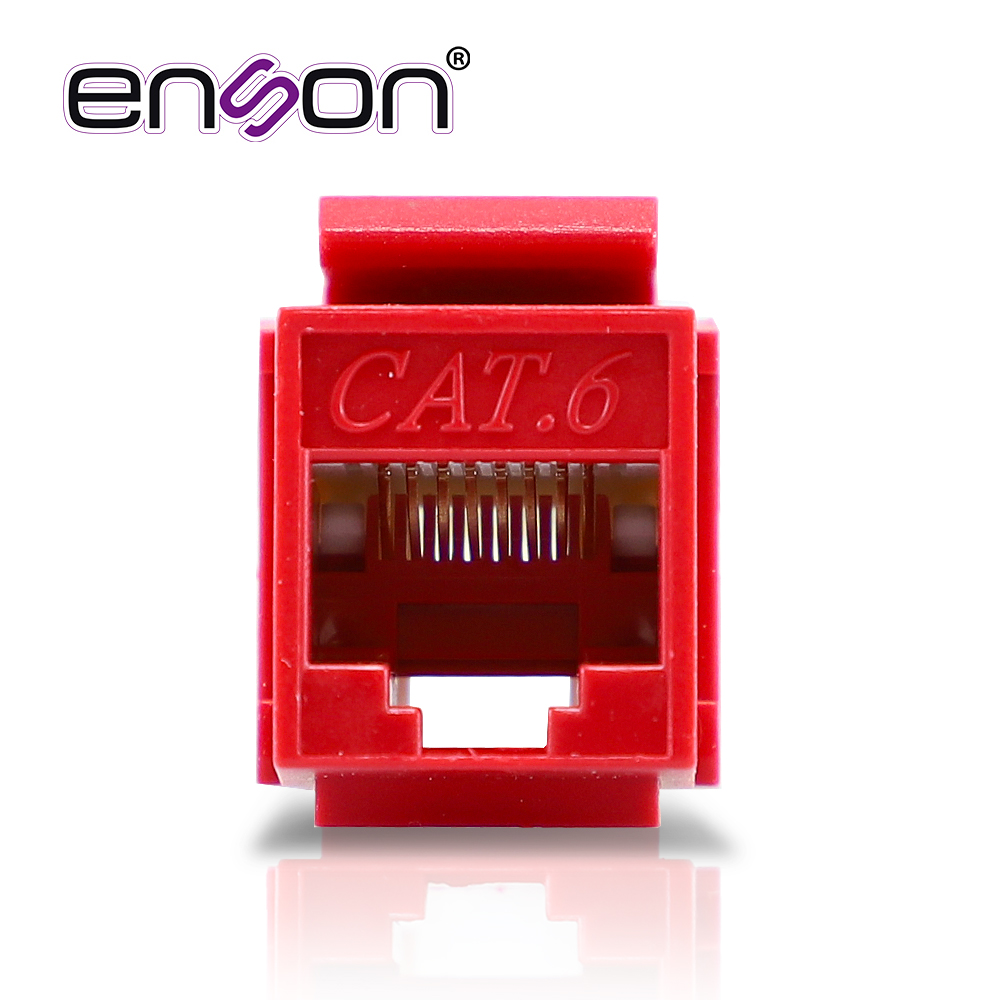 Conector Modular Jack RJ45 Enson Epro-jack6-rd Serie Pro, Posicion Vertical CAT6 Color Rojo Compatible Con Placas Enson Epro-fp Requiere Uso De Pinzas Epro-jacktool