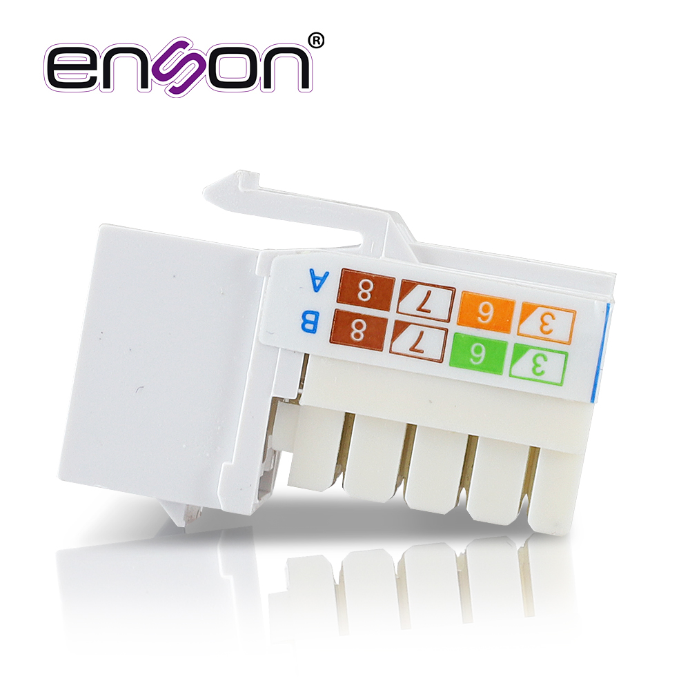 Conector Modular Jack RJ45 Enson Epro-jack6-wh Serie Pro, Posicion Vertical CAT6 Color Blanco Compatible Con Placas Enson Epro-fp Requiere Uso De Pinzas Epro-jacktool