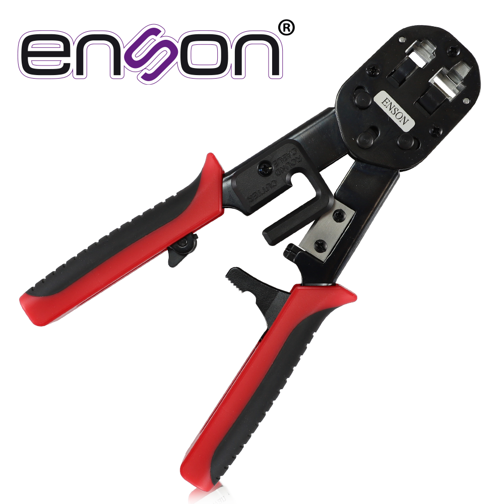 Pinza Ponchadora Enson Epro-plugtool Serie Epro, Diseñada Para El Ponchado Con Plug Facil Ponchado Serie Epro, Poncha Plugs RJ45 Y Rj11, Cuenta Con Guillotina Que Corta El Exceso De Cable Utp, Lo Cual Agiliza Y Ahorra Tiempo En Proyectos