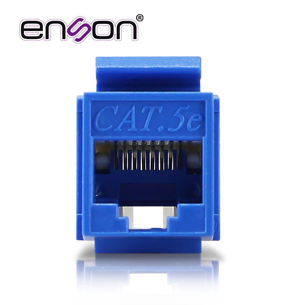Conector Modular Jack RJ45 Enson Epro-tljack5e-bl Serie Pro Terminado Sin Pinzas, Posicion Vertical Cat5e Color Azul Compatible Con Placas Enson Epro-fp