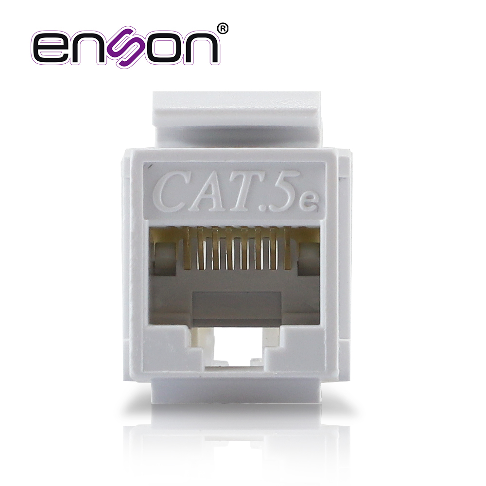 CONECTOR MODULAR JACK RJ45 ENSON EPRO-TLJACK5E-WH SERIE PRO TERMINADO SIN PINZAS, POSICION VERTICAL CAT5E COLOR BLANCO COMPATIBLE CON PLACAS ENSON EPRO-FP