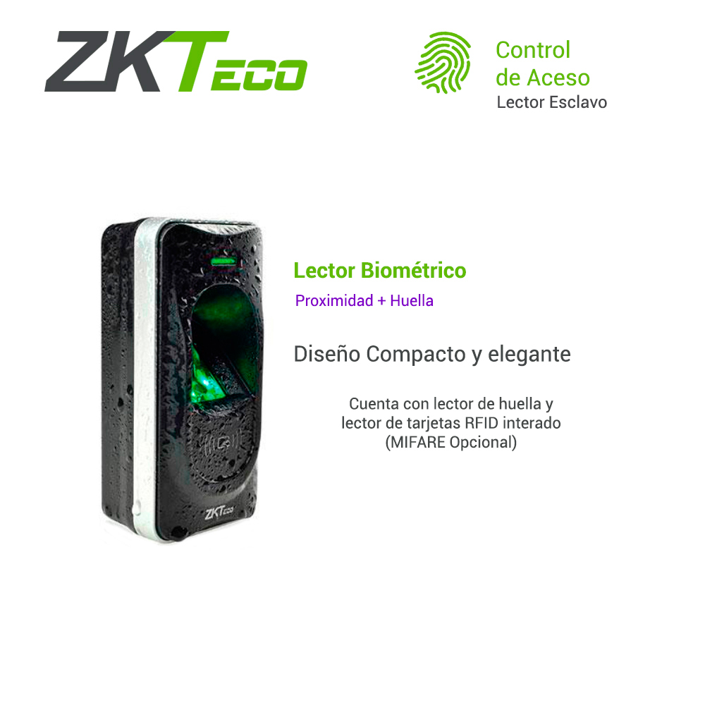 Lector Biometrico Y Proximidad Para Panel Inbio Zkteco Fr1200 3000HUELLAS/30,000TARJETAS125KHZ Rs485 Requiere Panel Inbio Y Enrolador Zk9500