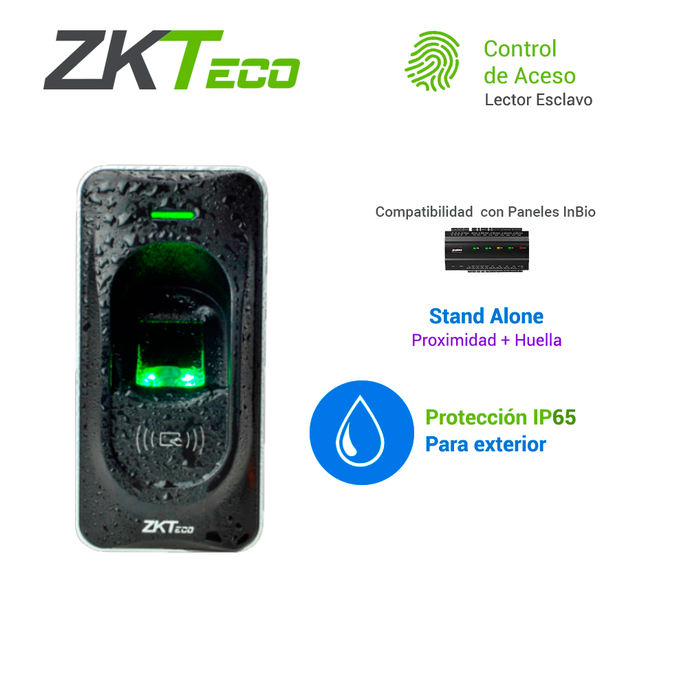 Lector Biometrico Y Proximidad Para Panel Inbio Zkteco Fr1200 3000HUELLAS/30,000TARJETAS125KHZ Rs485 Requiere Panel Inbio Y Enrolador Zk9500