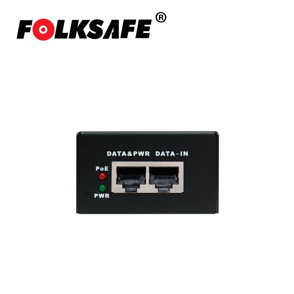 Inyector POE Folksafe Fs-53d1300 / Gigabit / 802.3BT / 70 Watts / Entrada De Voltaje 100-240VAC / Salida De Voltaje 53VDC, 1.3A