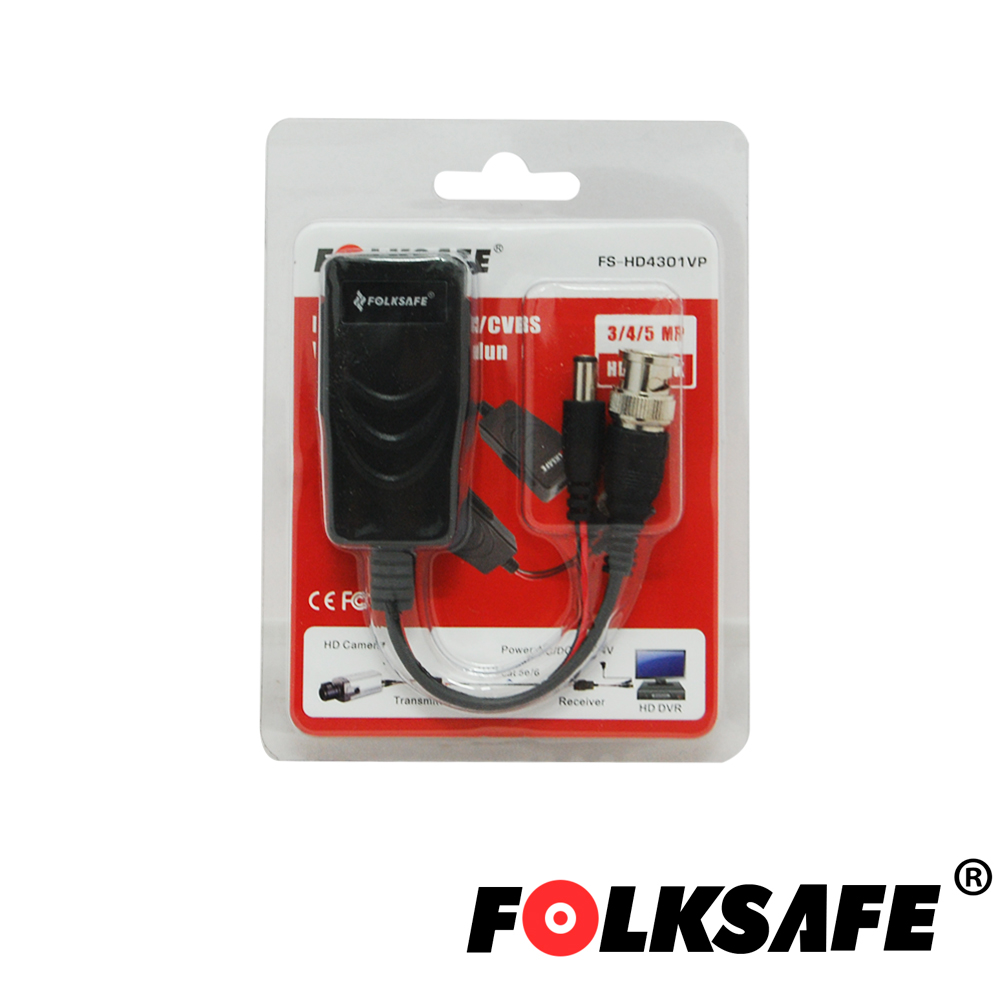 TRANSCEPTOR HD FOLKSAFE FS-HD4301VP, TRANSMISOR/RECEPTOR DE VIDEO Y VOLTAJE (12V/24V DC/AC) COMPATIBLE CON TODAS LAS MARCAS DE CAMARAS CON FORMATO DE VIDEO AHD, HD-TVI, HD-CVI Y CBVS, SOPORTA DISTANCIA MAXIMA DE CABLEADO PARA VIDEO AHD 250MTS A 2MP, DISTANCIA MAXIMA DE CABLEADO PARA  VOLTAJE DE ALIMENTACION A CAMARA AHD 2MP CON FUENTE DE 12V 3AMP ES DE 50MTS, CUENTA CON PROTECCION DE DESCARGAS DE 2KV DE ENTRADA/SALIDA DE VIDEO.