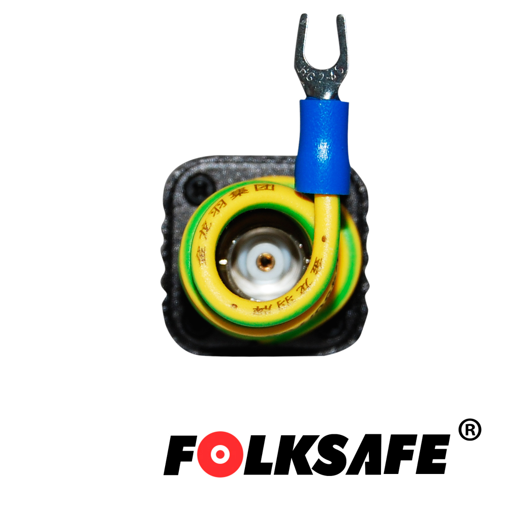 Protector De Voltaje Folksafe Fs-sp3001u, Protege Contra Sobretensiones En Video De Hasta 10KA Sobre Cable Coaxial O Utp, Conectores Bnc Hembra/macho Y Cable Para Coneccion A Gnd, Carcasa Aleacion De Aluminio Medidas De 60 X 25 X 25 Mm