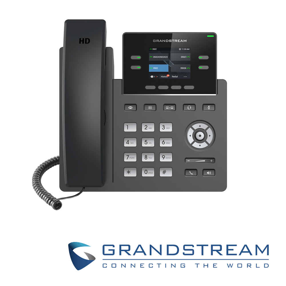 Telefono IP Grado Carrier Grandstream Grp2612 / 2 Cuentas Sip / 4 Lineas / 4 Teclas Multi Funcion Pantalla Color LCD Tft / 2 Puertos 10/100MBPS / Hasta 16 Teclas Blf / Alimentacion 5VCD/0.6A