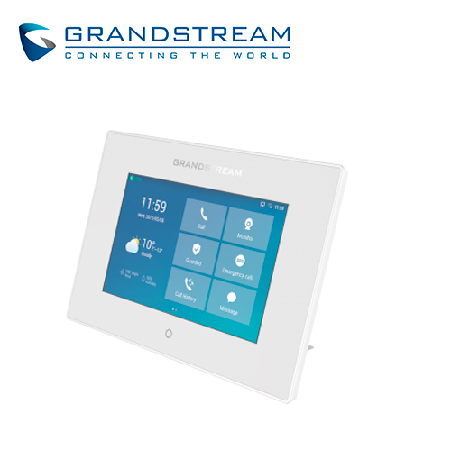 Pantalla Tactil Intercom Panel Control Grandstream Gsc3570 / 7 Pulgadas / 4 Cuentas Sip / Wifi Doble Banda 802.11 AC / 2 Puertos 10/100MBPS / Audio Dos Vias / 1 Relevador 125VCA/0.5A / Almentacion POE Af / 12VDC/1A