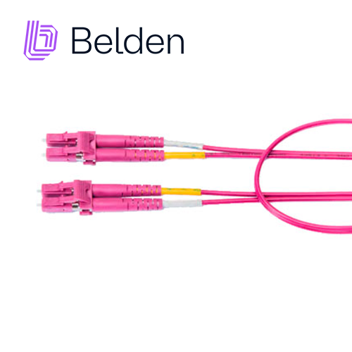 JUMPER DE FIBRA OPTICA BELDEN FP4LDLD003M / INTERIOR / VIOLETA / OM4 / LC DUPLEX - LC DUPLEX / 50/125 MICRAS / OFNR / 3 METROS