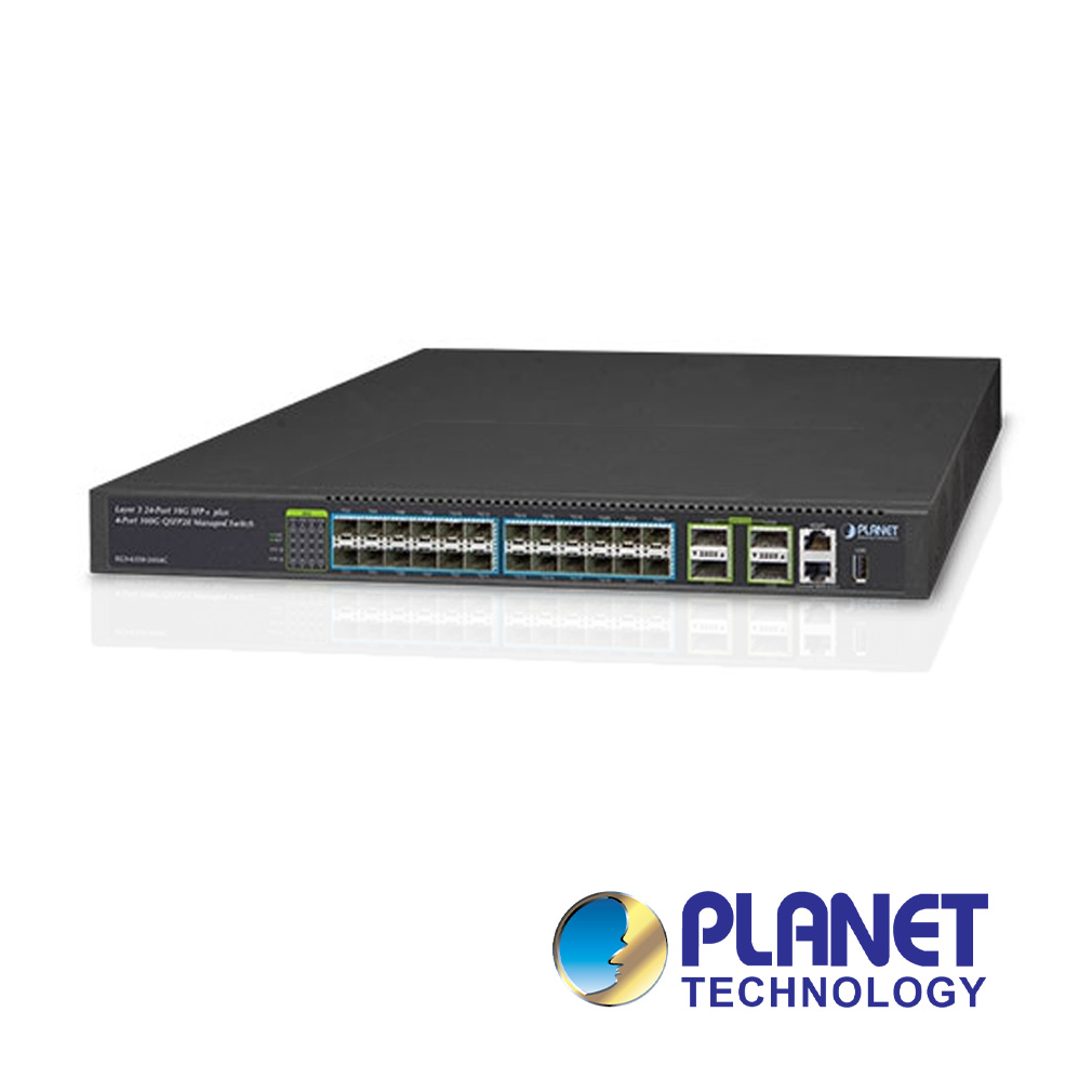 Switch Planet Gigabit Ethernet Xgs-6350-24x4c, 24 Puertos 10G Sfp+, 4 Puertos 100G Qsfp28, 800 Gbit/s