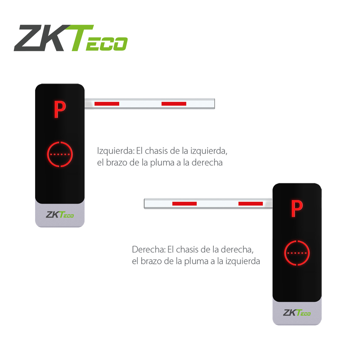 Barrera Articulada 90 Grados Derecha Integra Apertura Por Medio De App Bgm1145r-90 Zkteco Alimentacion A 110VCA Brazo Dividido En 2 Secciones Tiemp Del Ciclo Completo 3S Iluminacion En El Cuerpo Compatible Con Zk Barrier App